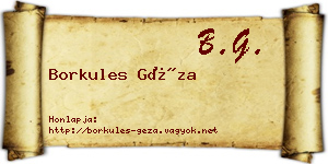 Borkules Géza névjegykártya